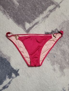 Victoria's Secret Pink and Gold Logo Bikini Bottom